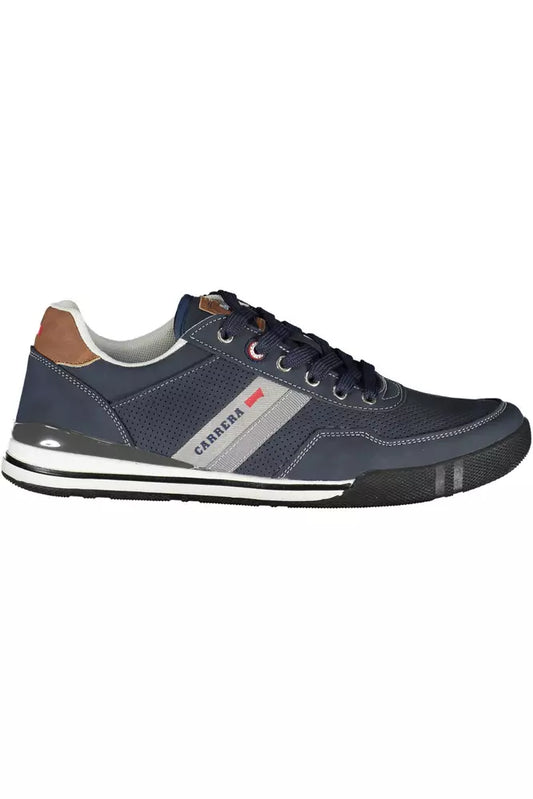 Sleek Blue Contrasting Sports Sneakers