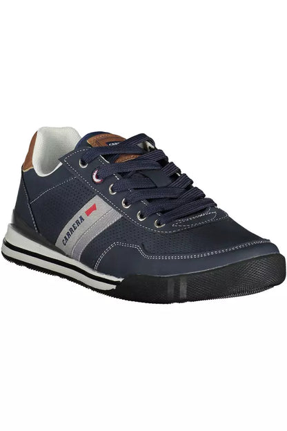 Sleek Blue Contrasting Sports Sneakers