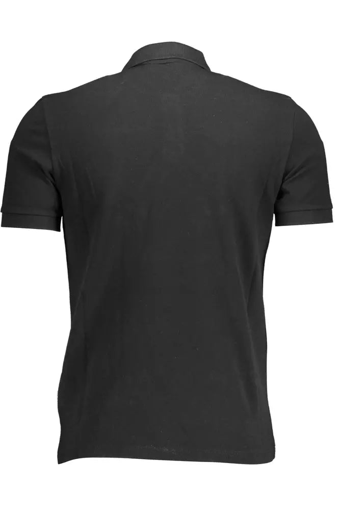 Black Cotton Men Polo Shirt