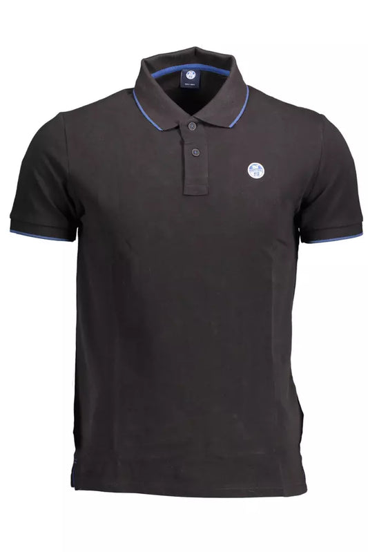 Black Cotton Men Polo Shirt