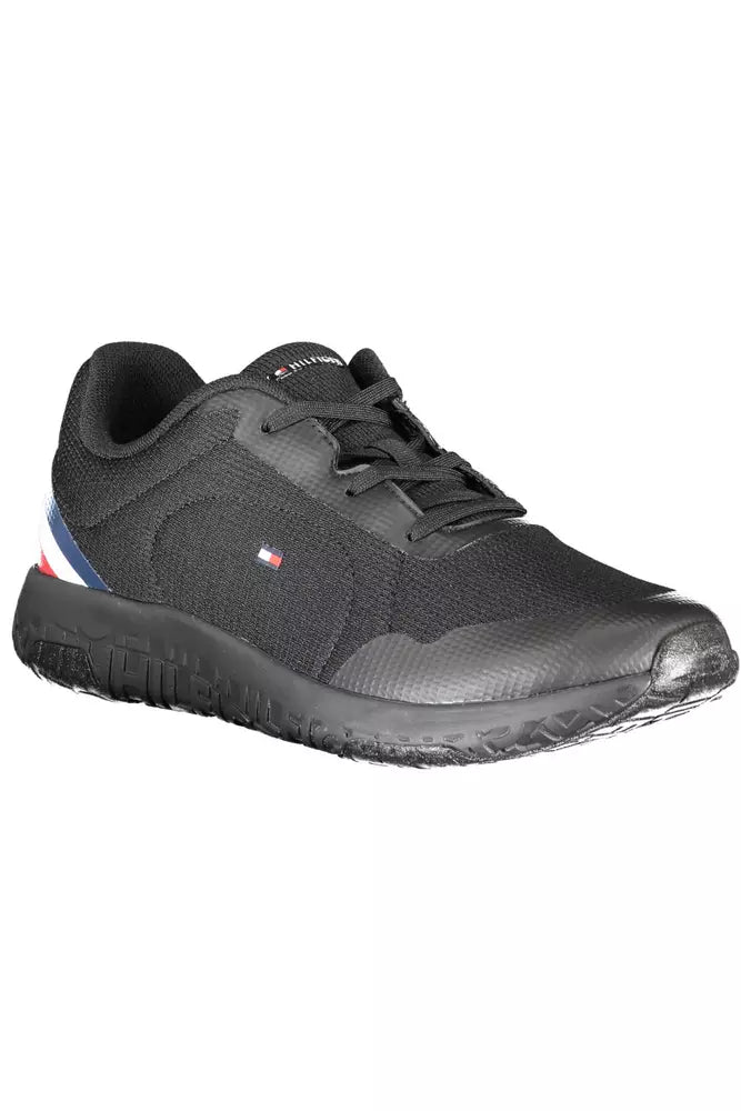 Black Polyester Men Sneaker