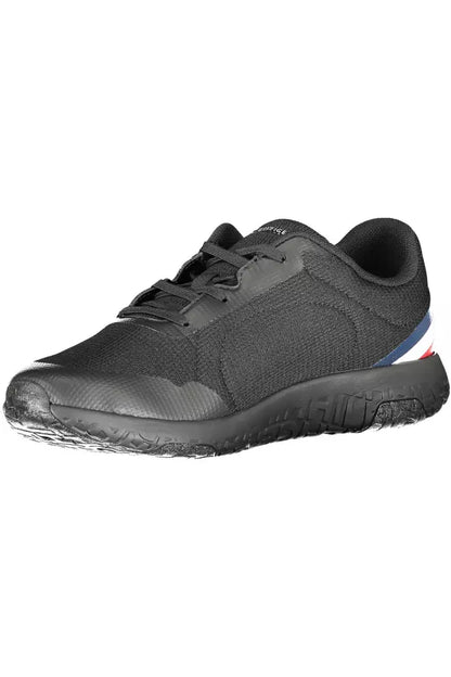 Black Polyester Men Sneaker