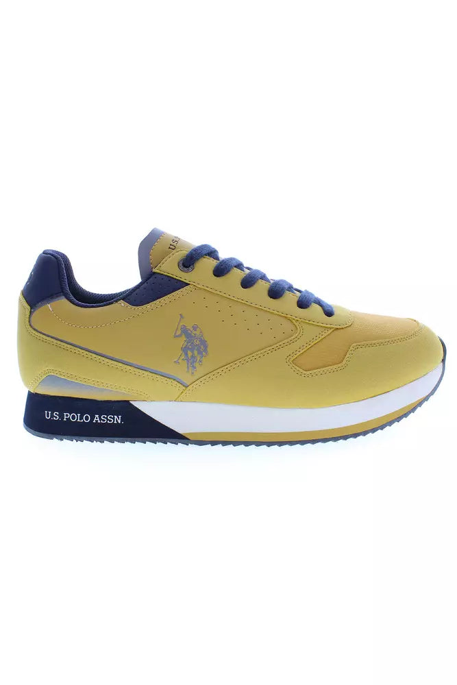 Yellow Polyester Men Sneaker