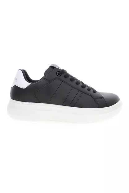 Black Polyester Men Sneaker