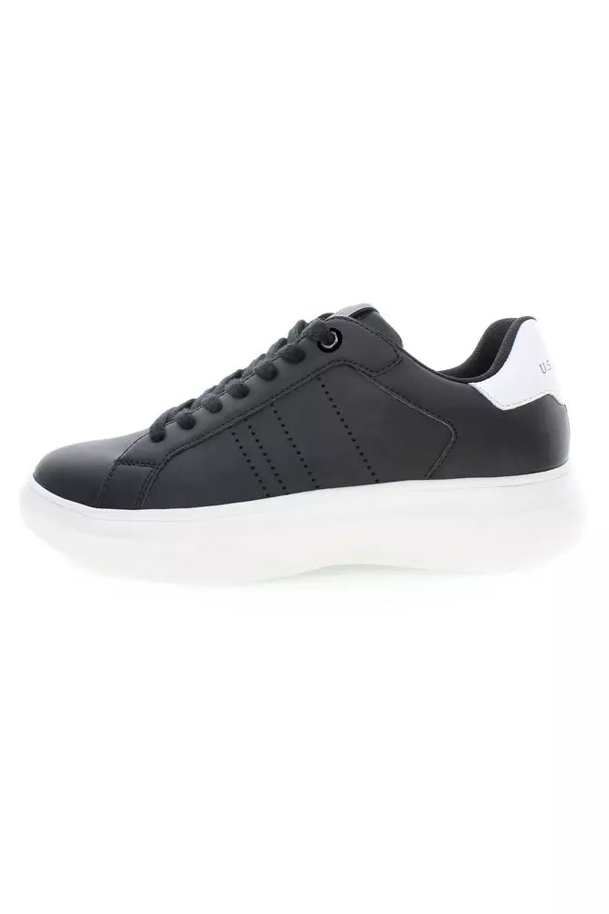 Black Polyester Men Sneaker