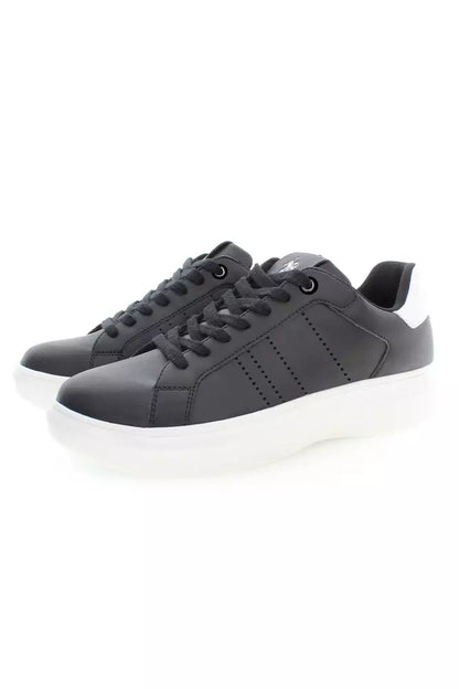 Black Polyester Men Sneaker