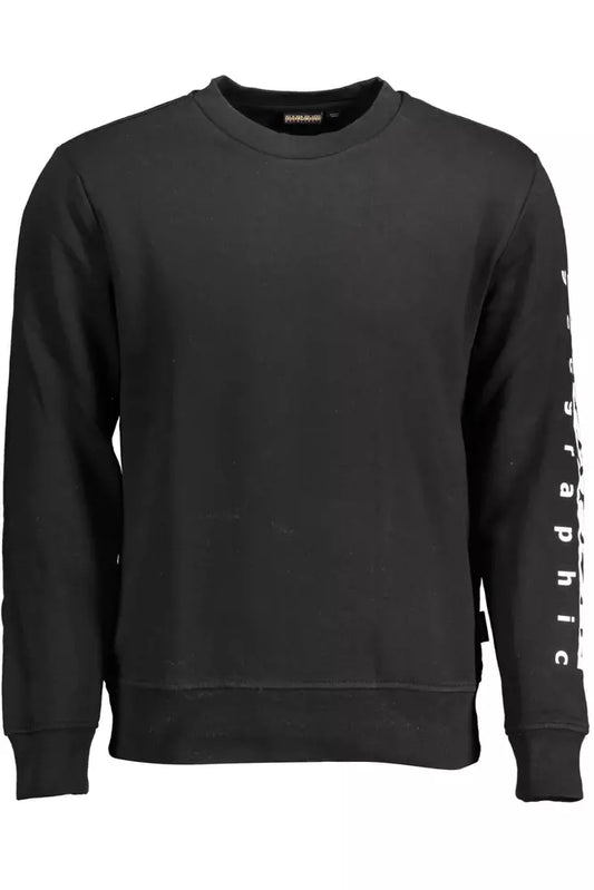 Black Cotton Men Sweater