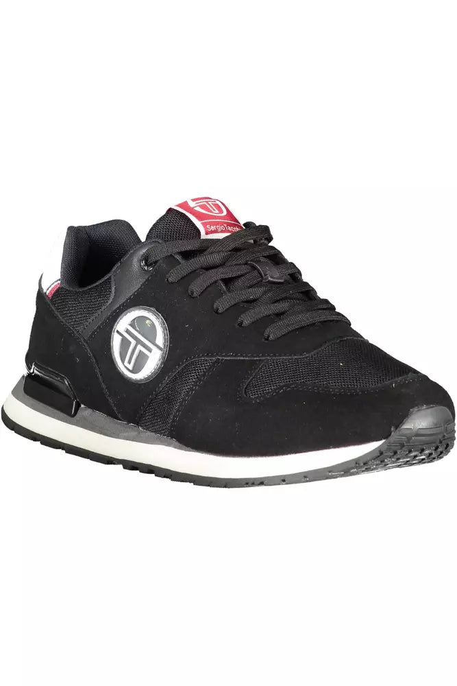 Black Polyester Men Sneaker