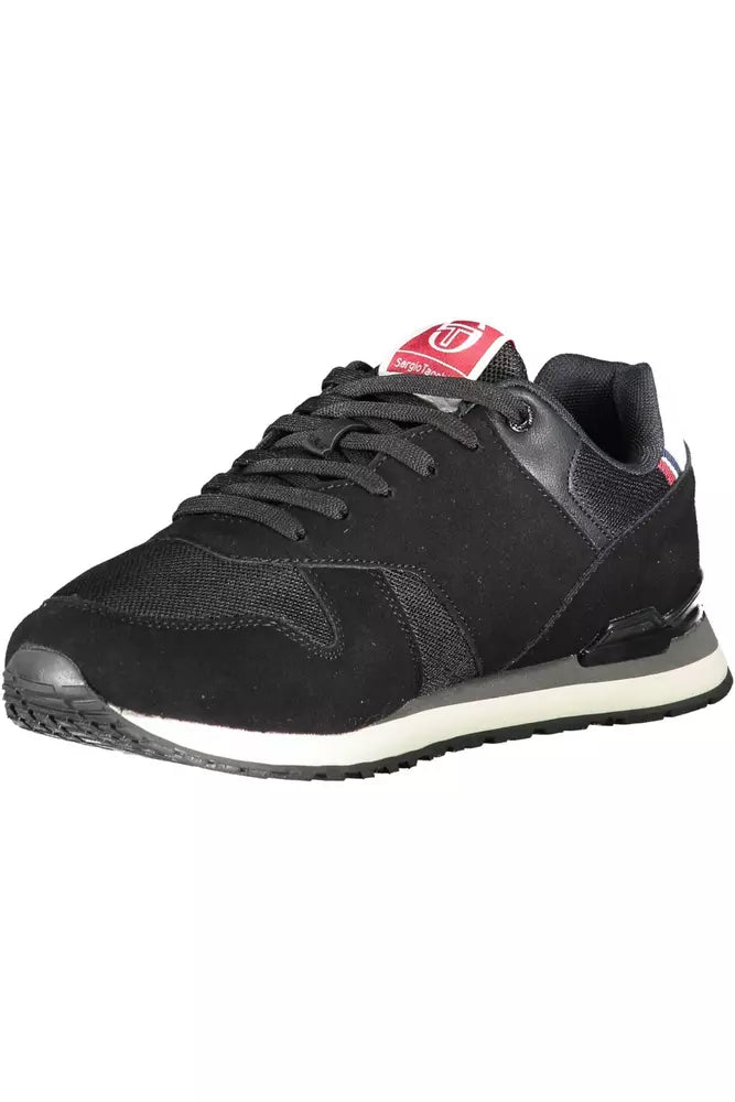 Black Polyester Men Sneaker