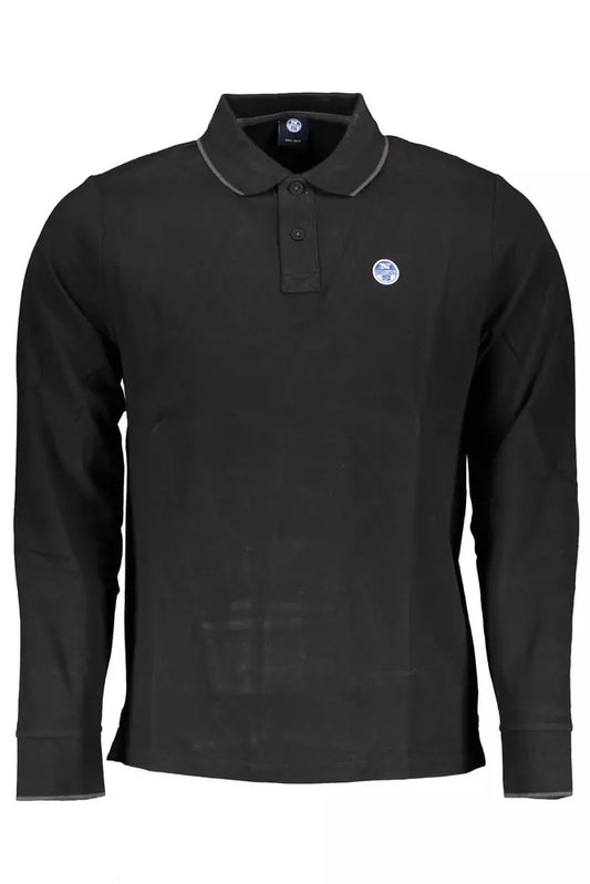 Black Cotton Men Polo Shirt