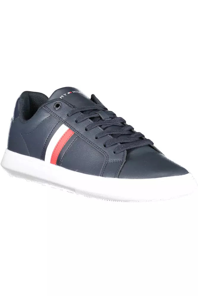 Blue Leather Men Sneaker