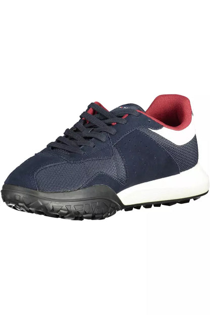 Blue Polyester Men Sneaker