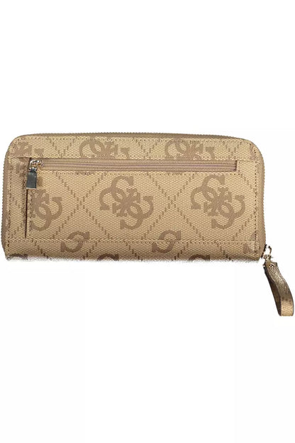 Beige Polyethylene Women Wallet