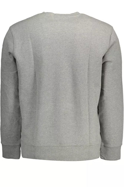 Chic Gray Long-Sleeved Logo Sweatshirt