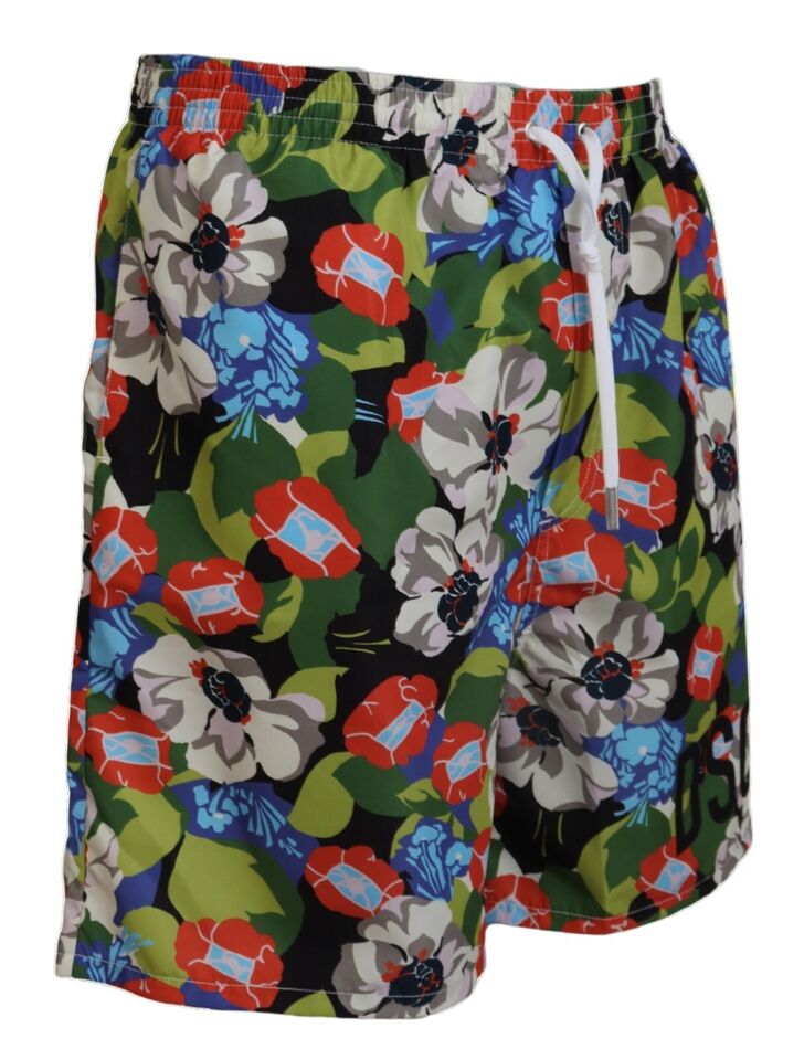 Multicolor Floral Print Swim Shorts