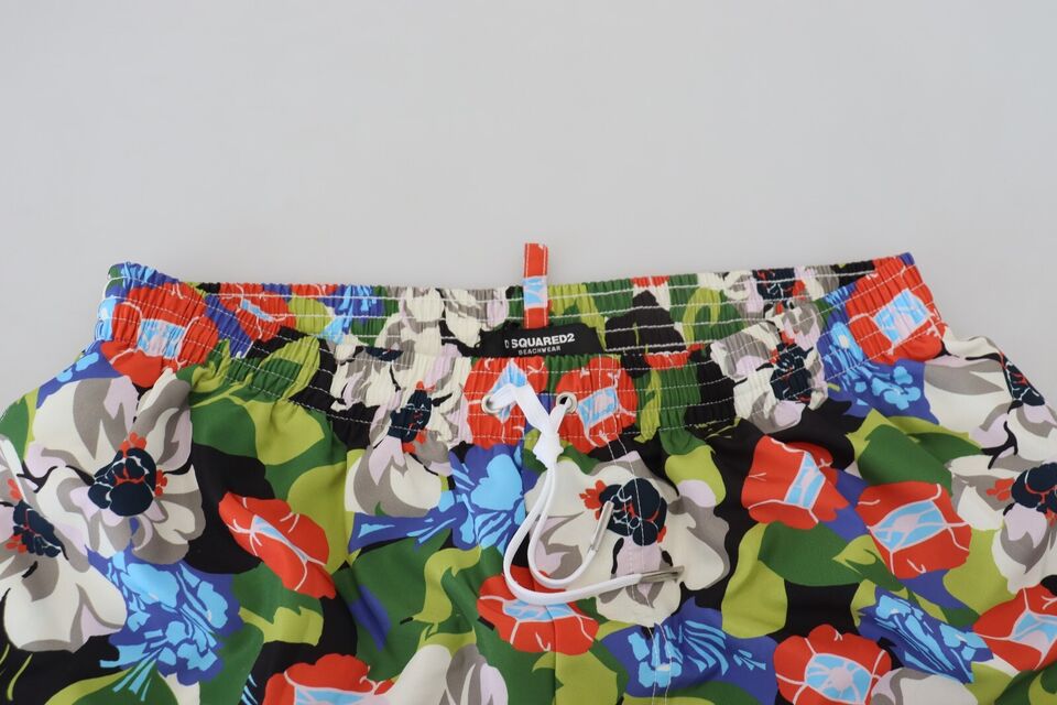 Multicolor Floral Print Swim Shorts