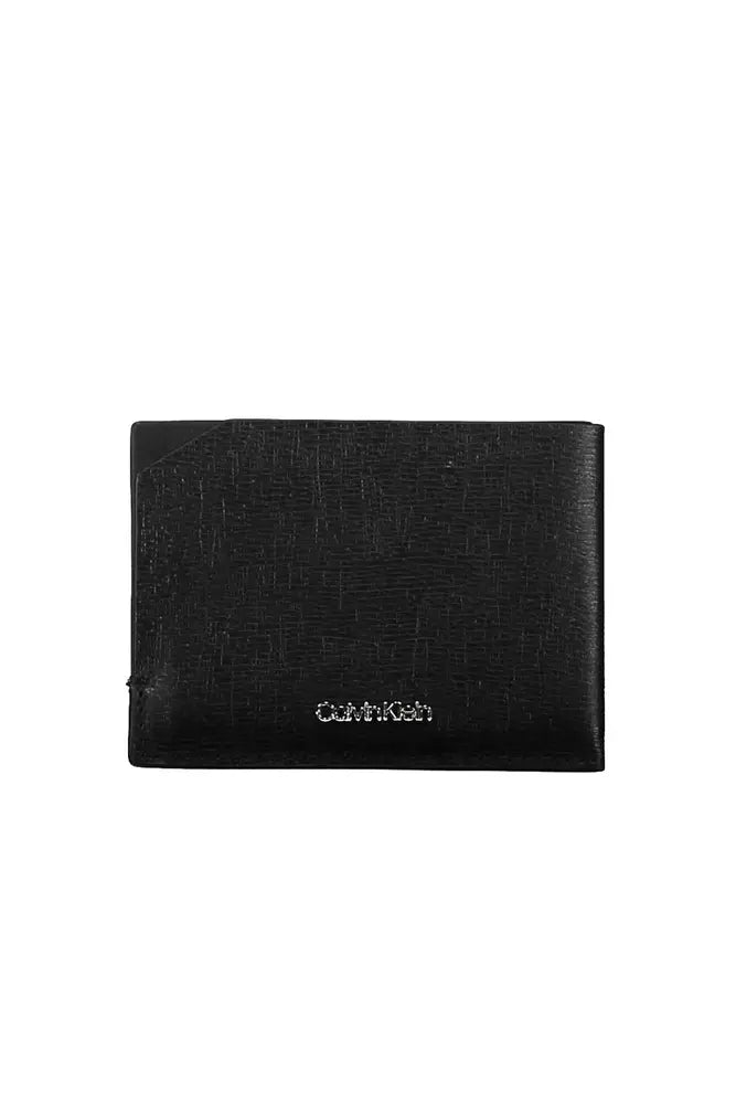 Sleek Black Leather Card Holder with Logo