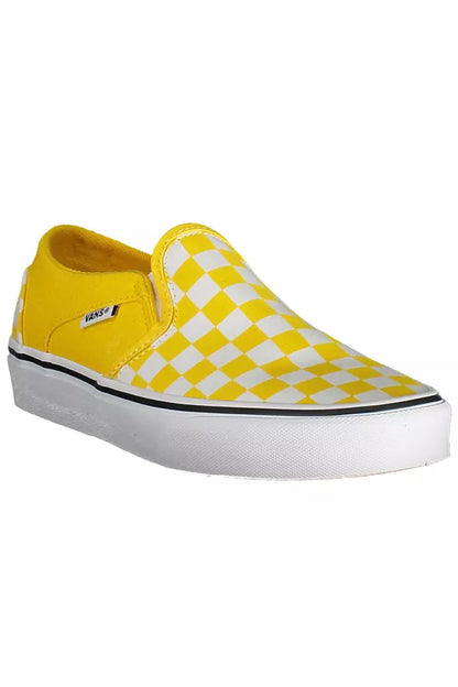 Vibrant Yellow Elastic Sports Sneakers