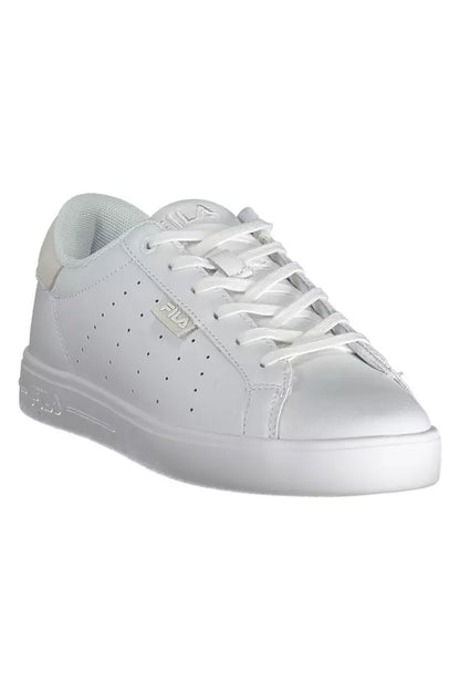 Chic White Sporty Lace-Up Sneakers