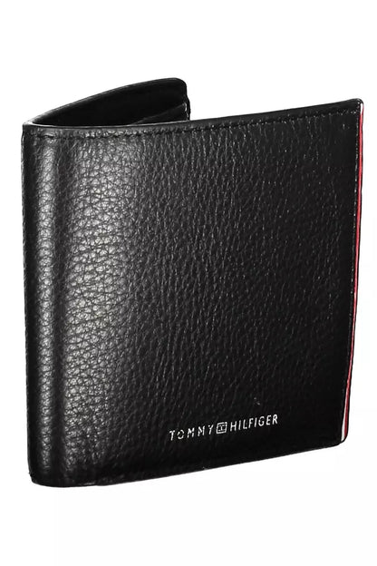 Sleek Black Leather Dual Compartment Wallet