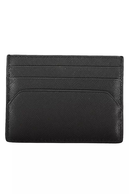 Sleek Black Leather Card Holder