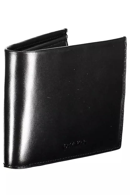 Sleek Black Leather Wallet with RFID Blocker