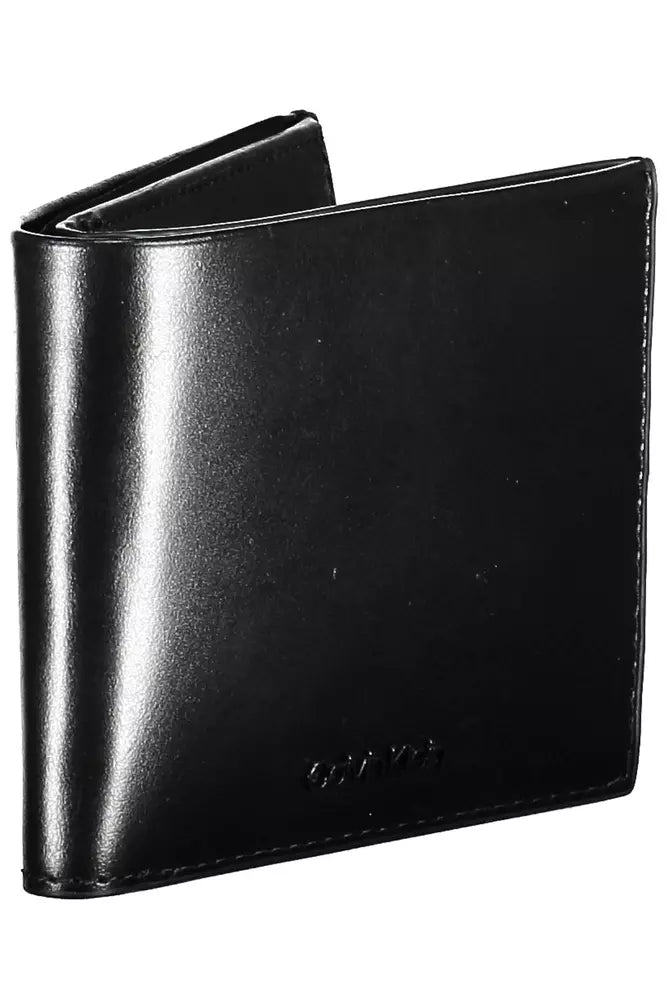 Elegant Black Leather Wallet with RFID Blocker