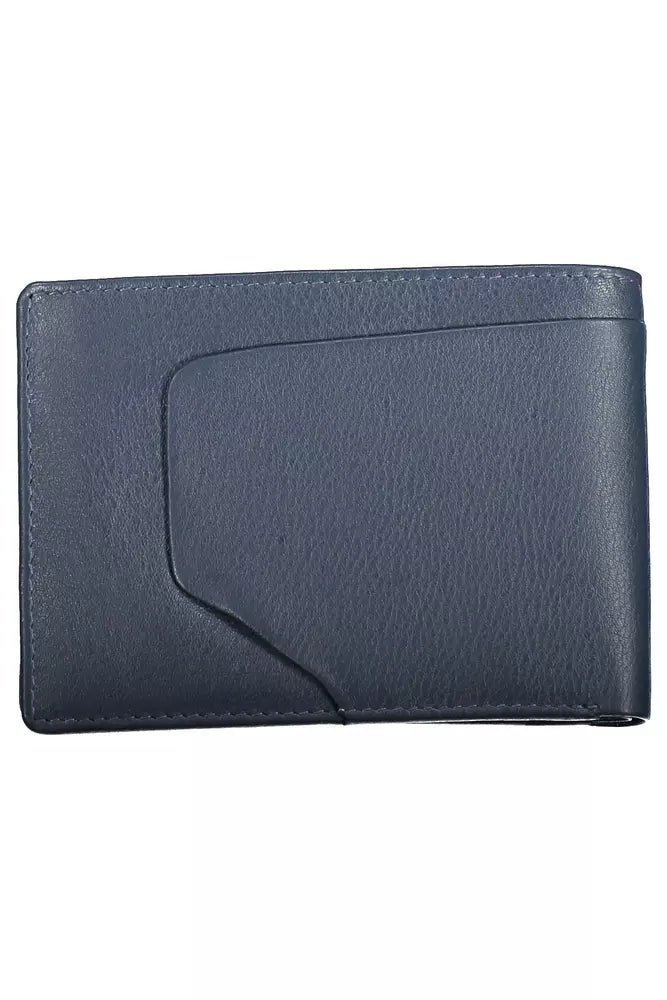 Blue Leather Men Wallet