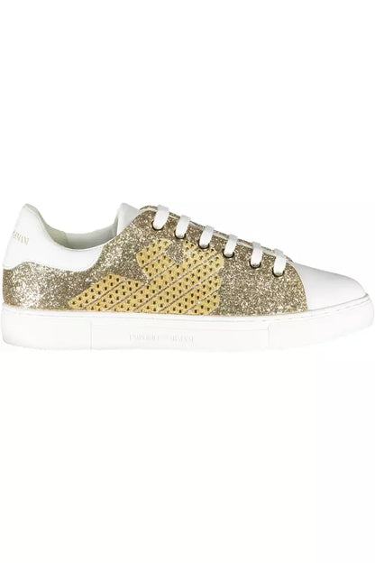 Gold Polyester Women Sneaker