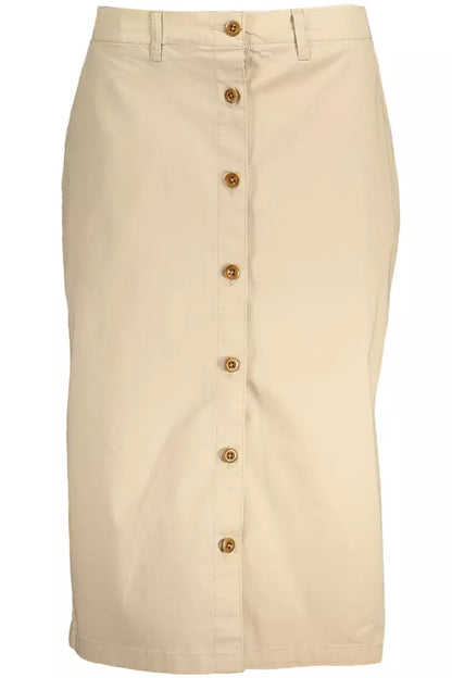 Beige Cotton Women Skirt