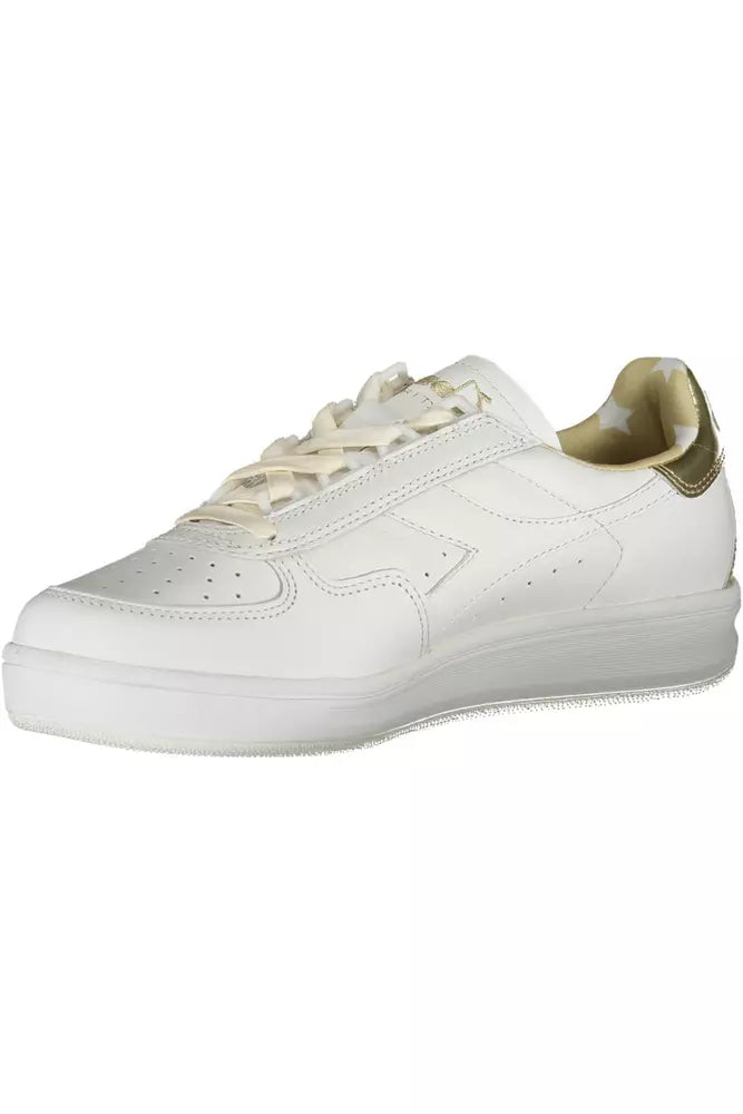 Sleek White Lace-up Sports Sneakers