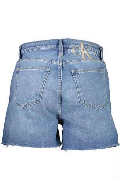 Chic Embroidered Denim Shorts with Worn Detail