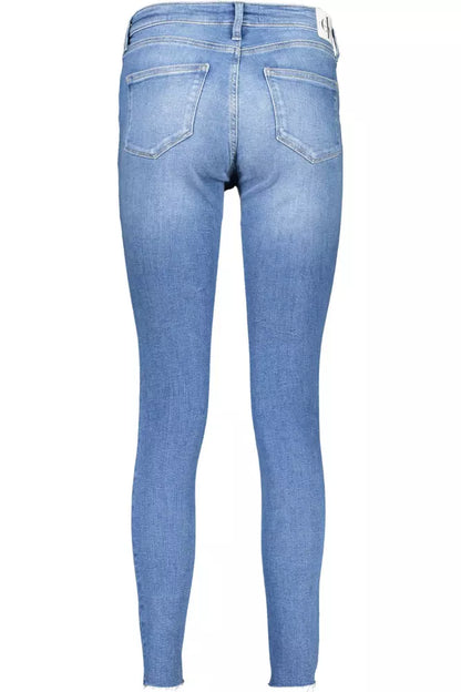 Eco-Conscious Mid-Rise Skinny Jeans in Light Blue