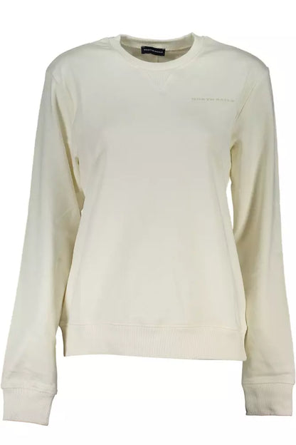 Chic Organic Cotton White Crewneck Sweater