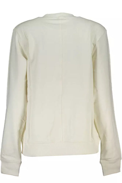 Chic Organic Cotton White Crewneck Sweater