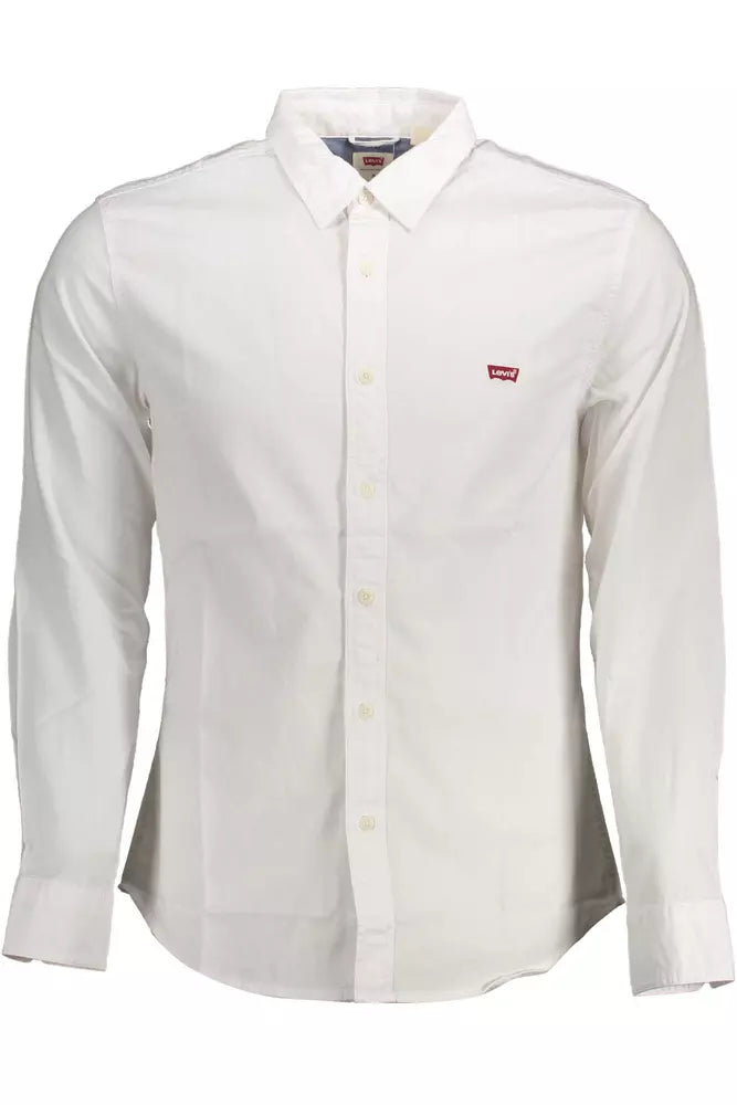 Elegant White Slim-Fit Button-Down Shirt