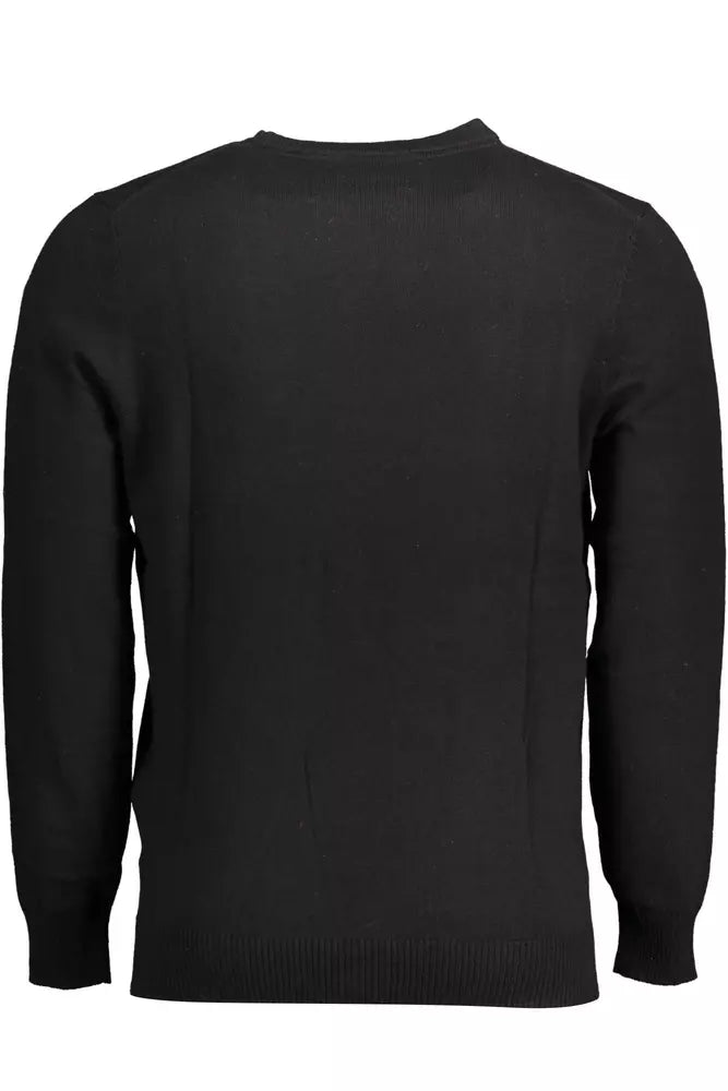 Black Cotton Men Sweater