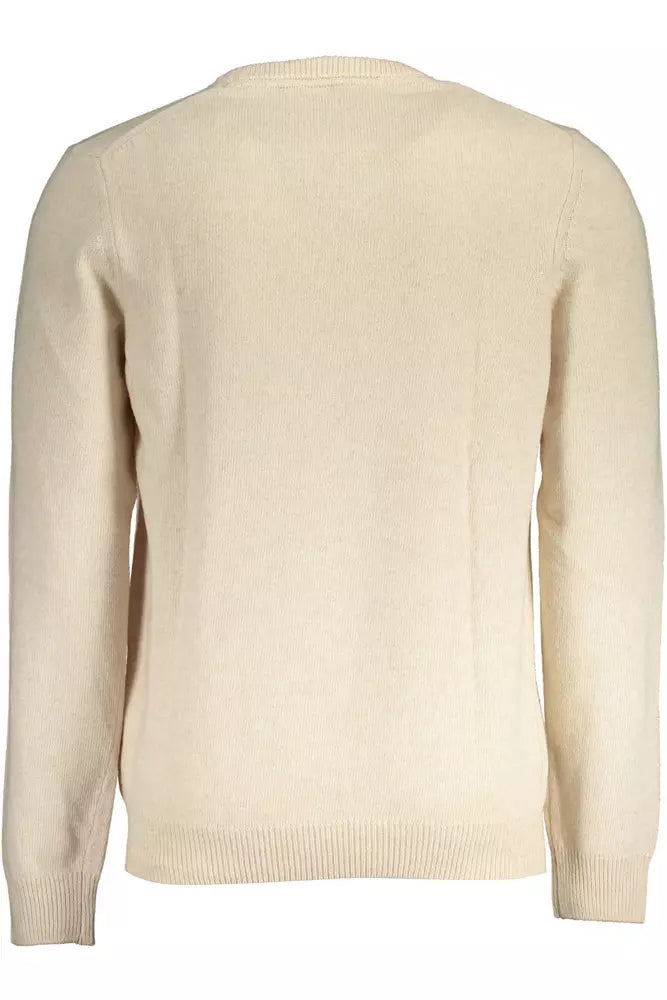 Beige Wool Men Sweater