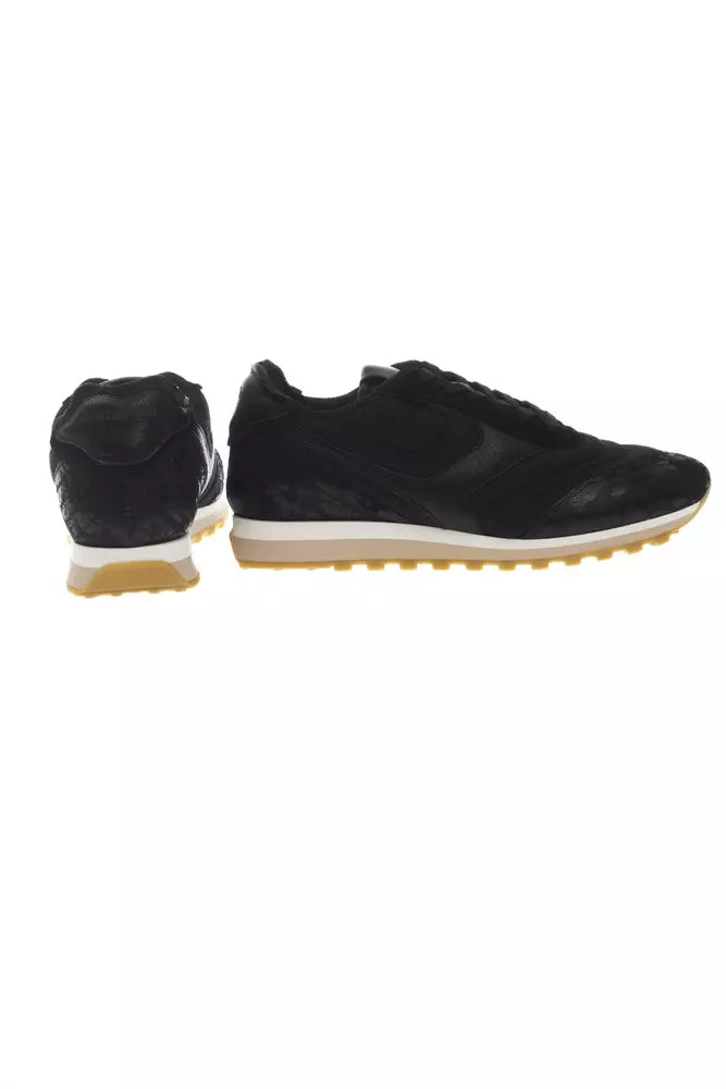 "Black Leather Men Sneaker"