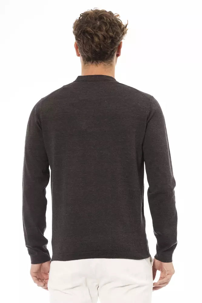 Brown Cotton Men Sweater