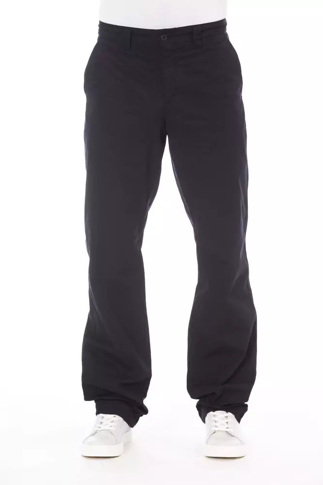 Blue Cotton Men Pant