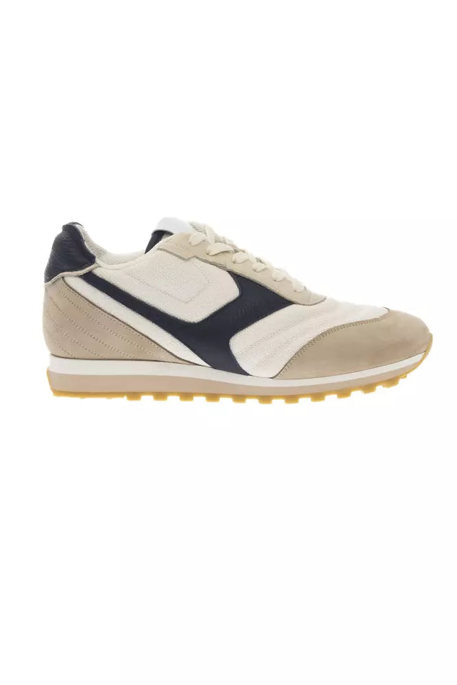 Beige Leather Men Sneaker