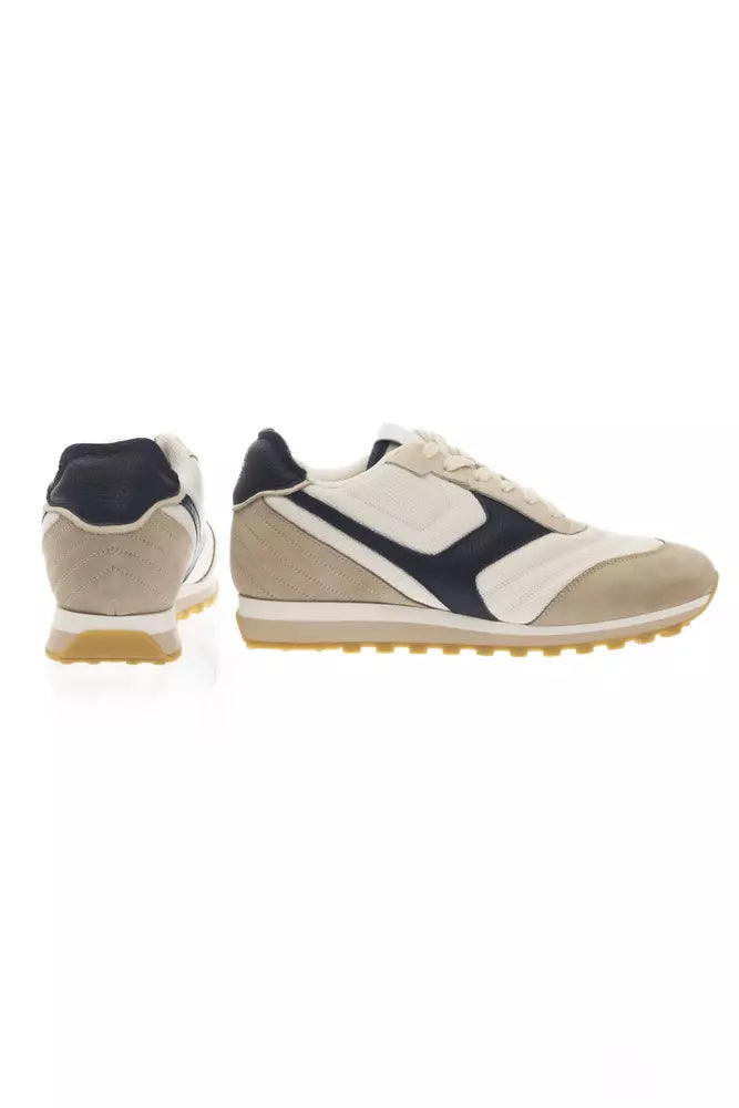 Beige Leather Men Sneaker