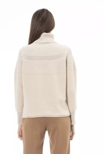 Beige Alpaca Women Sweater