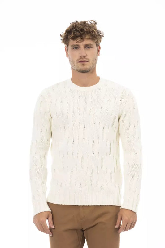 Beige Wool Men Sweater