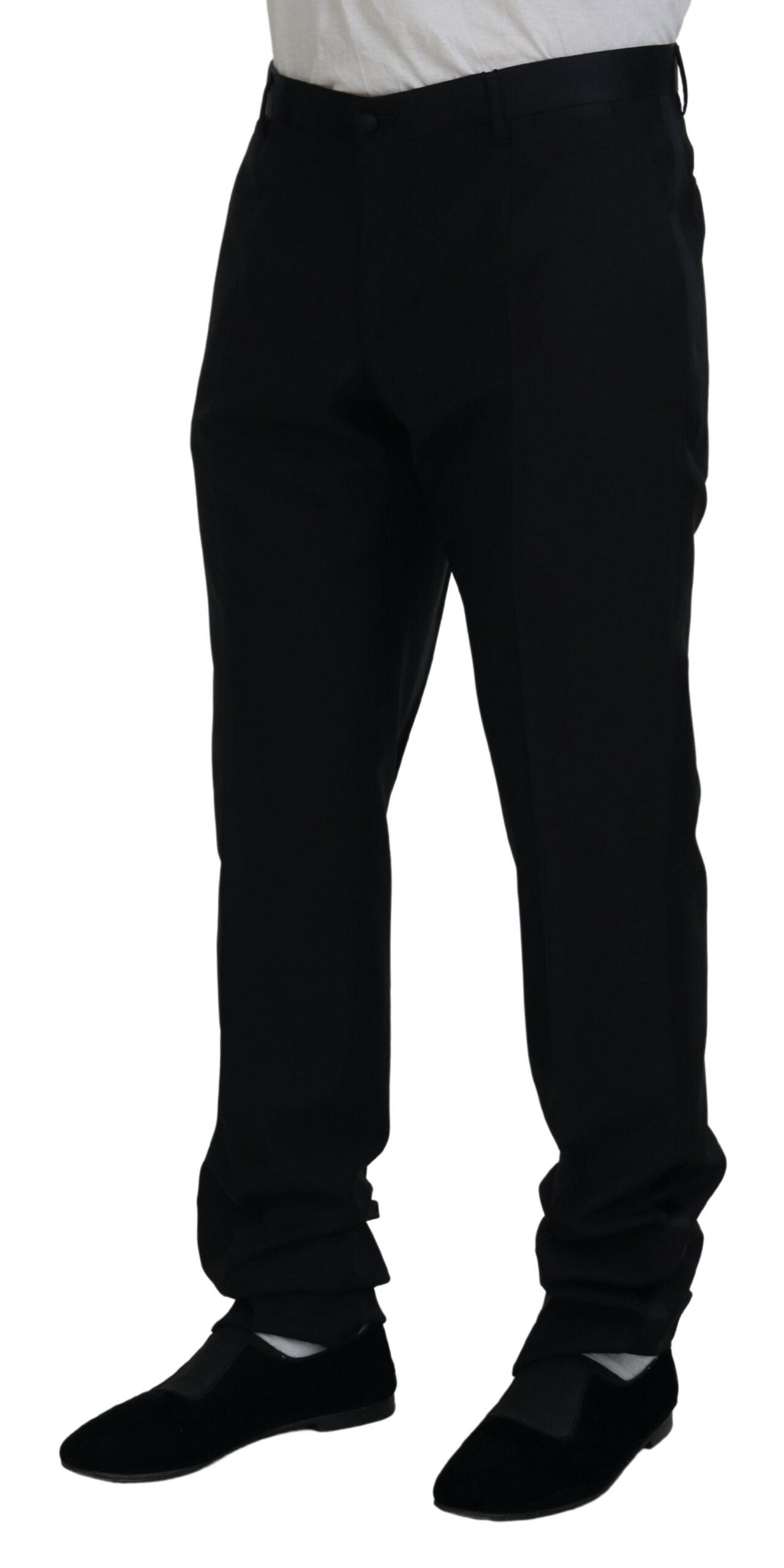 Elegant Slim Fit Black Dress Trousers