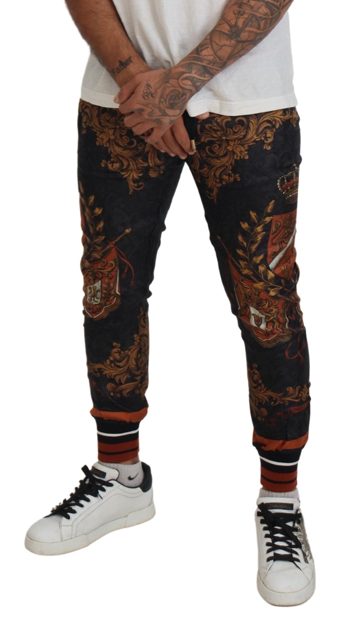 Baroque Crown Silk Sweatpants