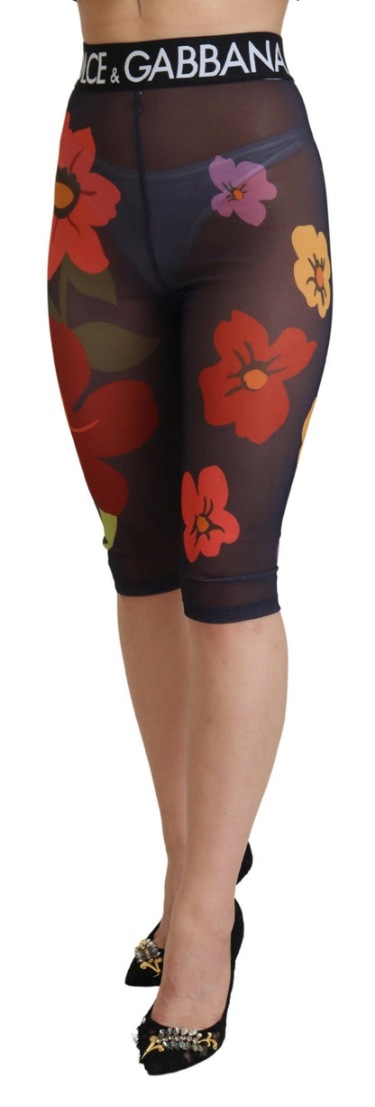 Elegant Floral Print High Waist Leggings