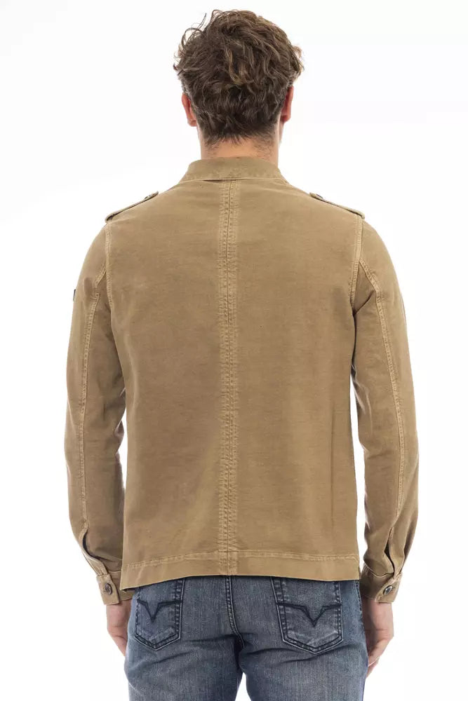 Brown Cotton Men's Jacket