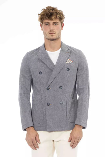 Blue Cotton Men's Blazer